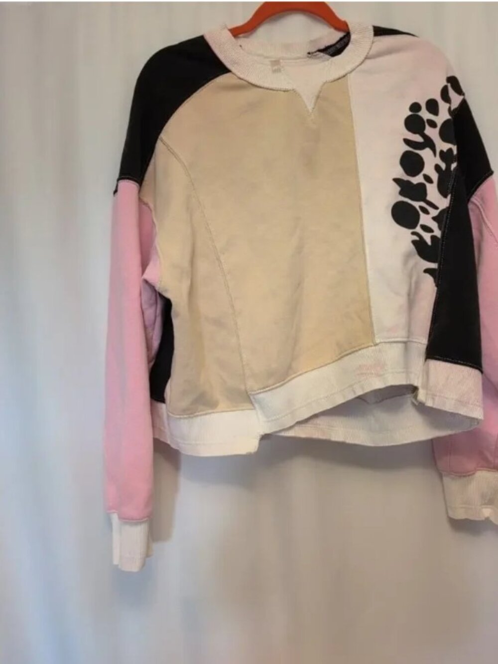 FP Movement Intercept Logo Sweatshirt Size L Colorblock Cropped Pullover - Picture 3 of 7